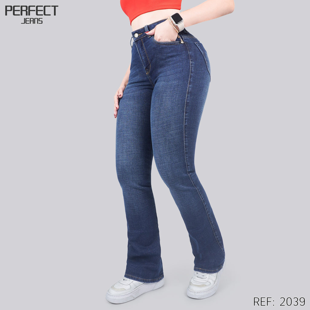 Jeans Skinny Flare Tiro Alto 2039