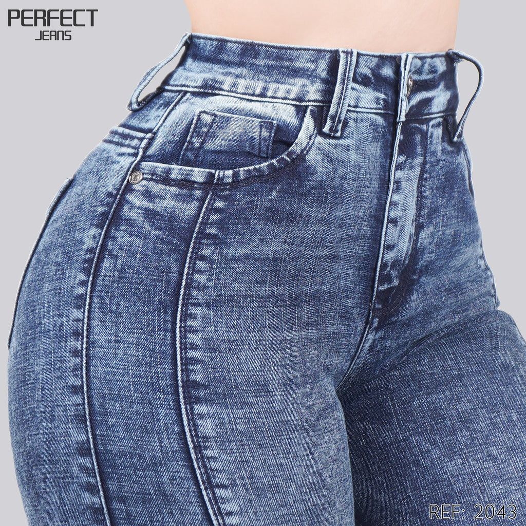 Jeans Skinny Flare Tiro Alto 2043