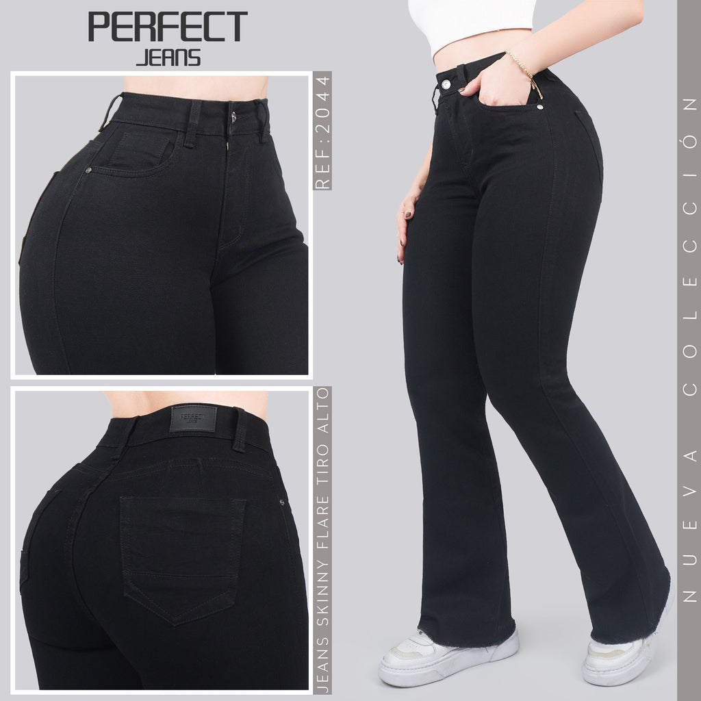Jeans Skinny Flare Tiro Alto 2044