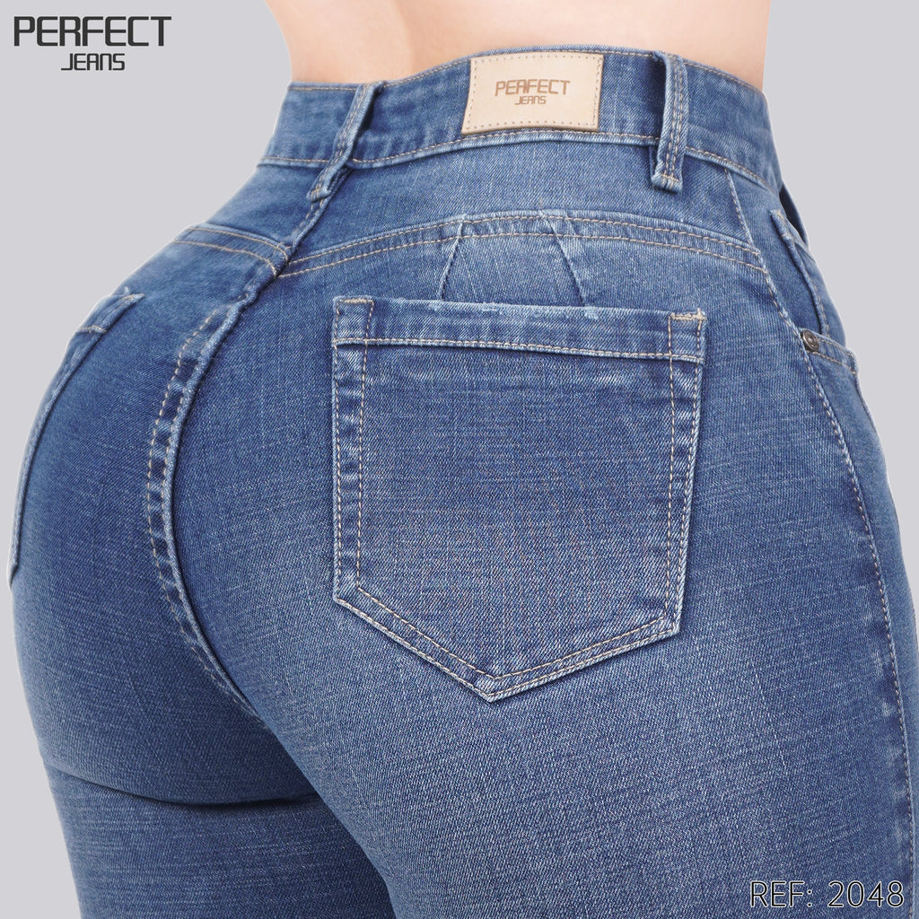 Jeans Skinny Flare Tiro Alto 2048