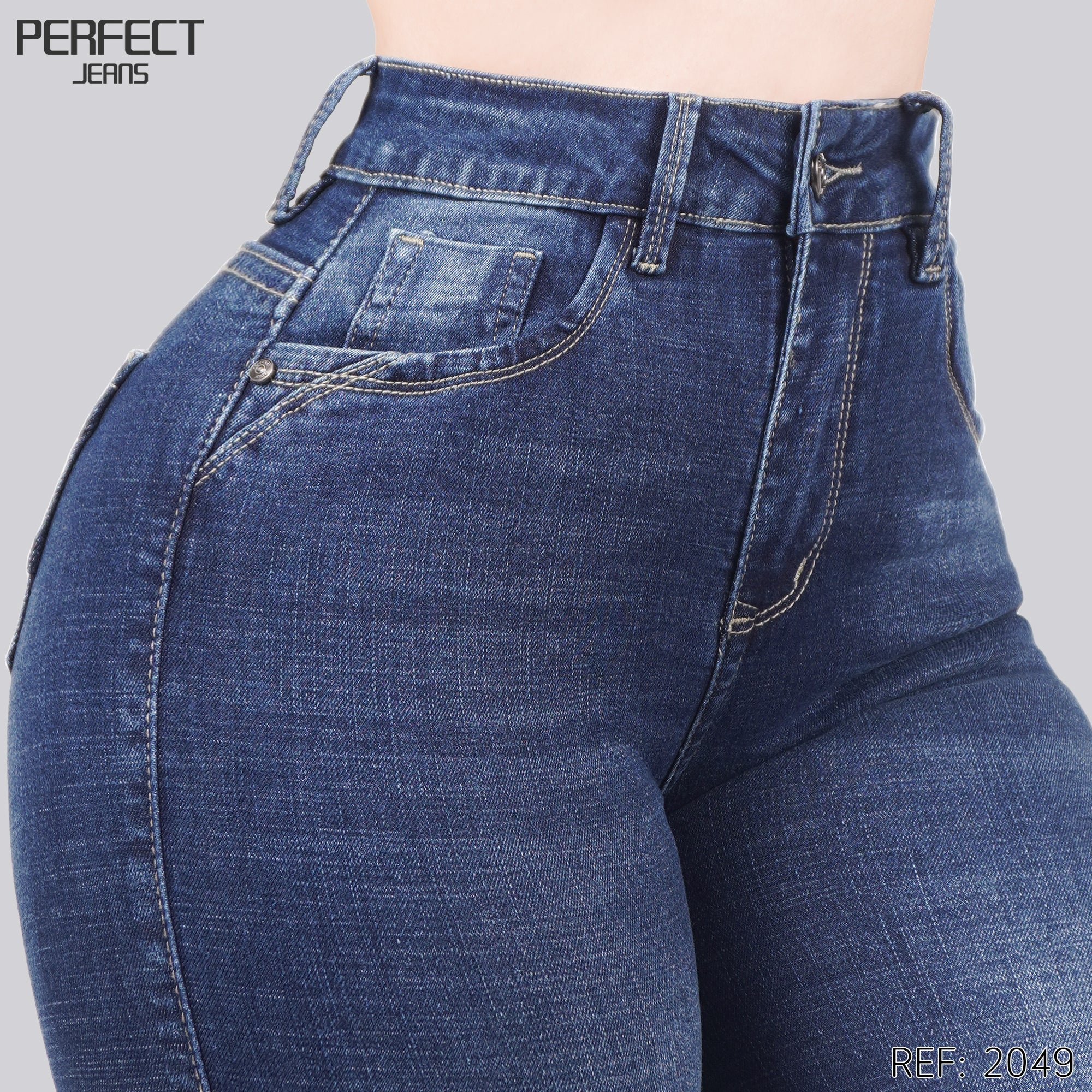 Jeans Skinny Flare Tiro Alto 2049