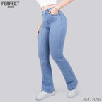 Jeans Skinny Flare Tiro Alto 2050