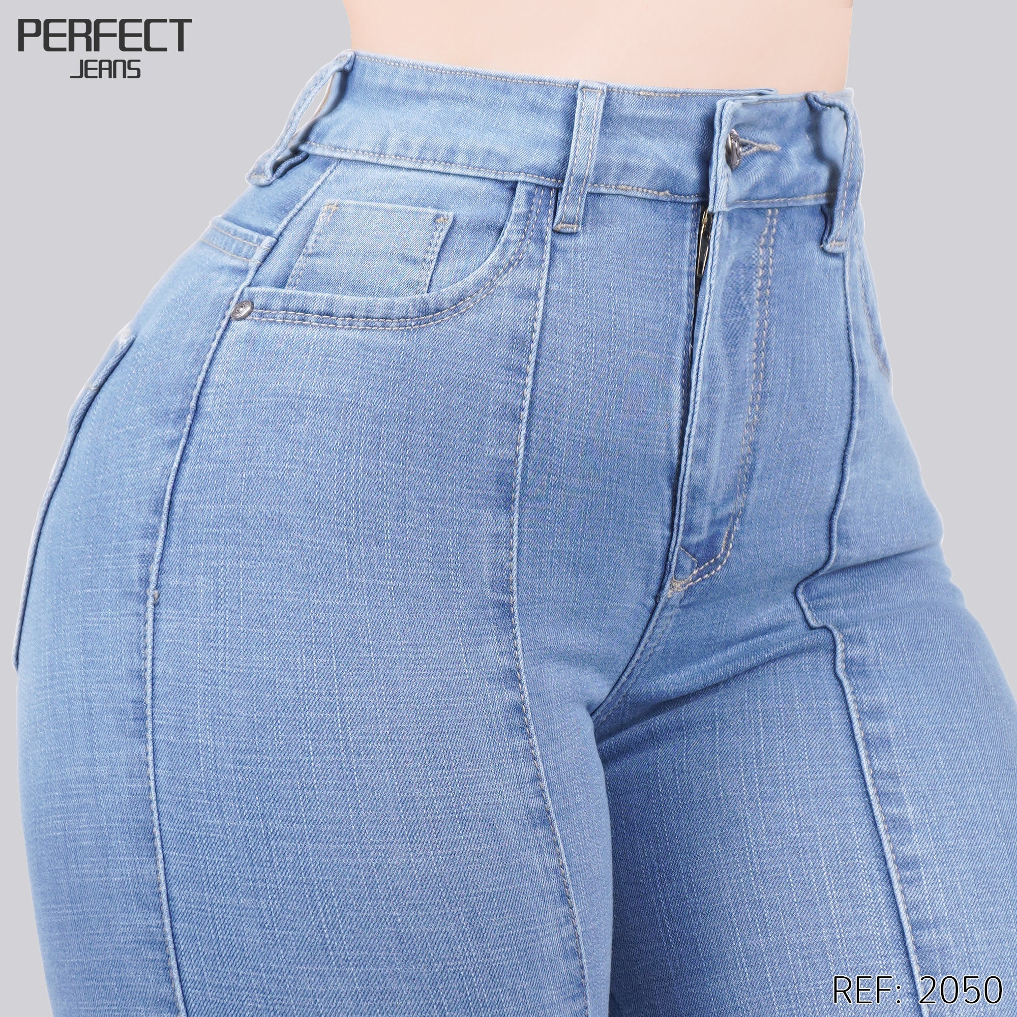 Jeans Skinny Flare Tiro Alto 2050
