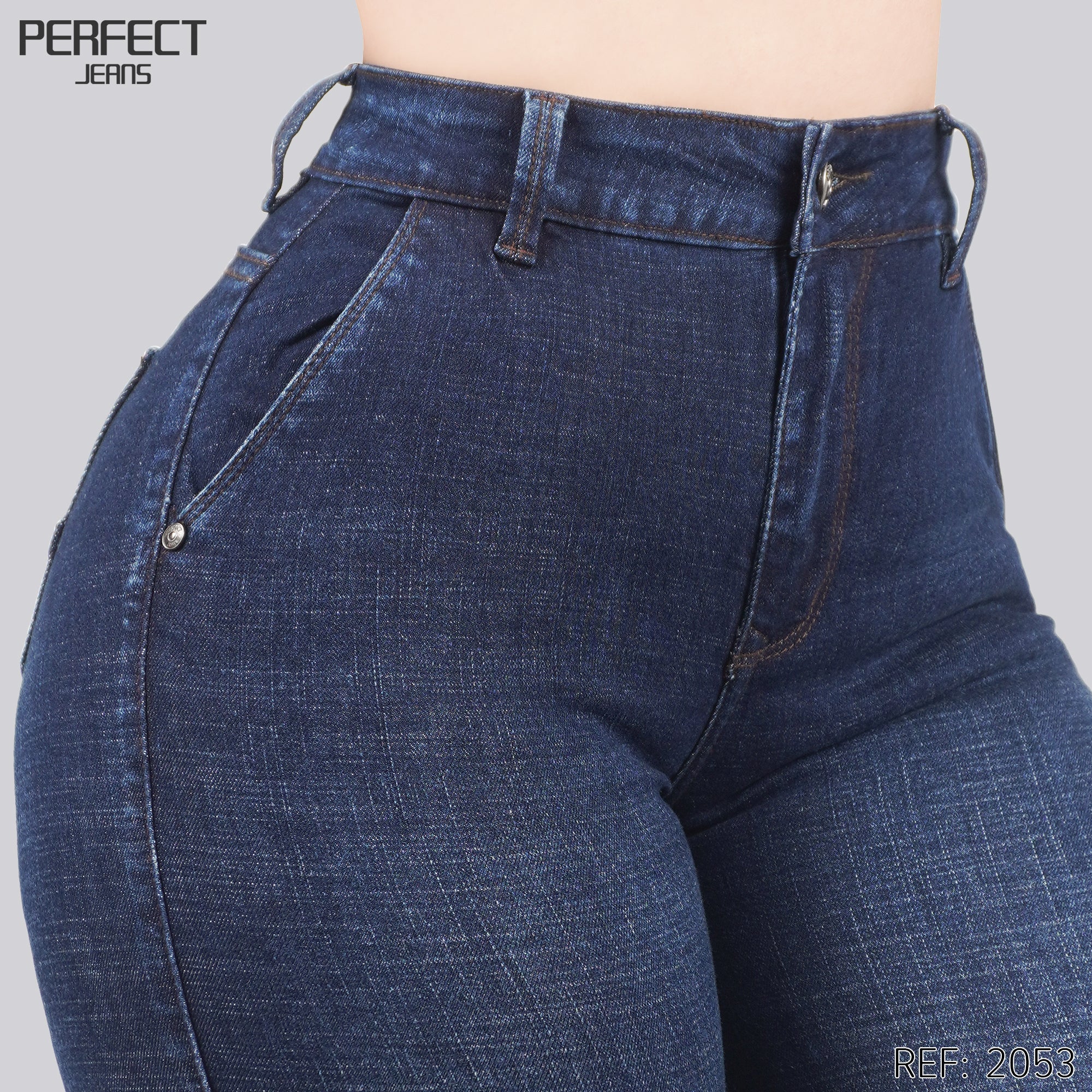 Jeans Skinny Flare Tiro Alto 2053