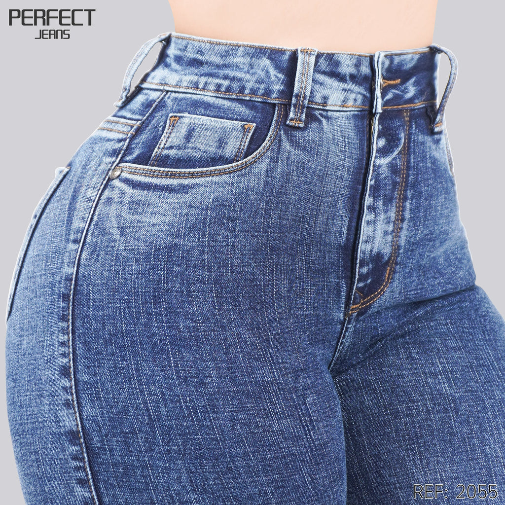 Jeans Skinny Flare Tiro Alto 2055