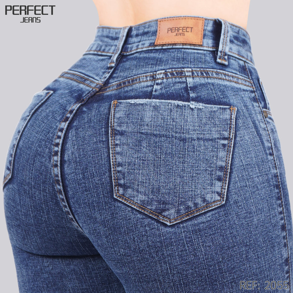 Jeans Skinny Flare Tiro Alto 2055