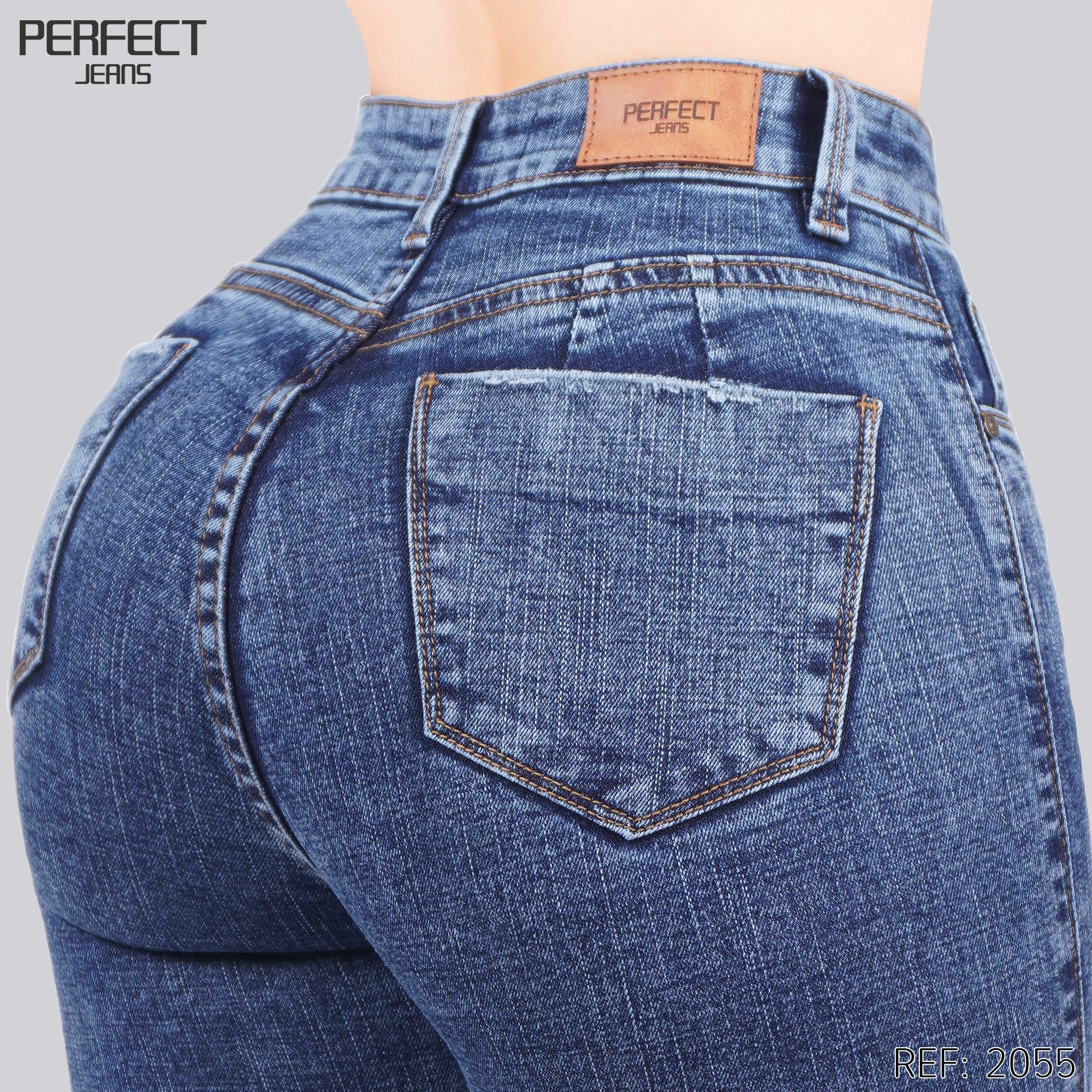 Jeans Skinny Flare Tiro Alto 2055