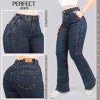 Jeans Skinny Flare Tiro Alto 2056