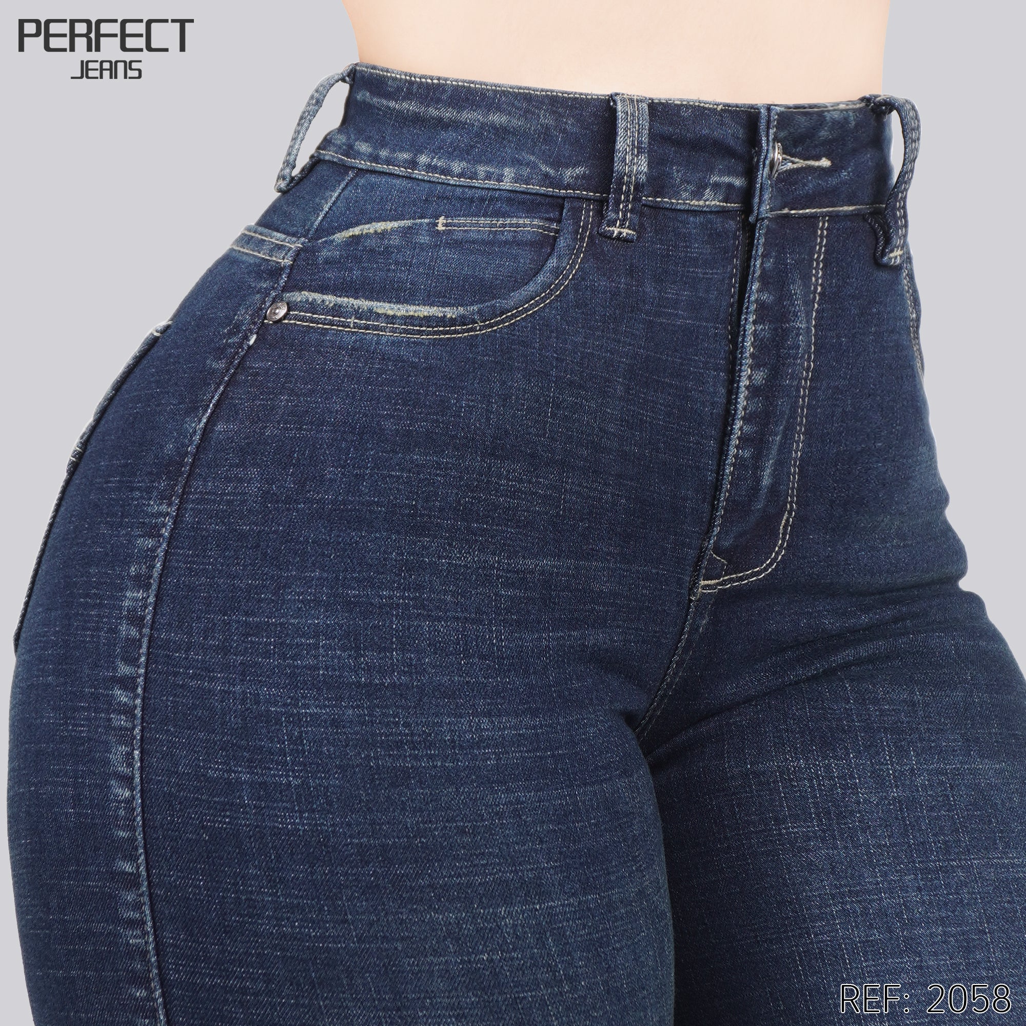 Jeans Skinny Flare Tiro Alto 2058
