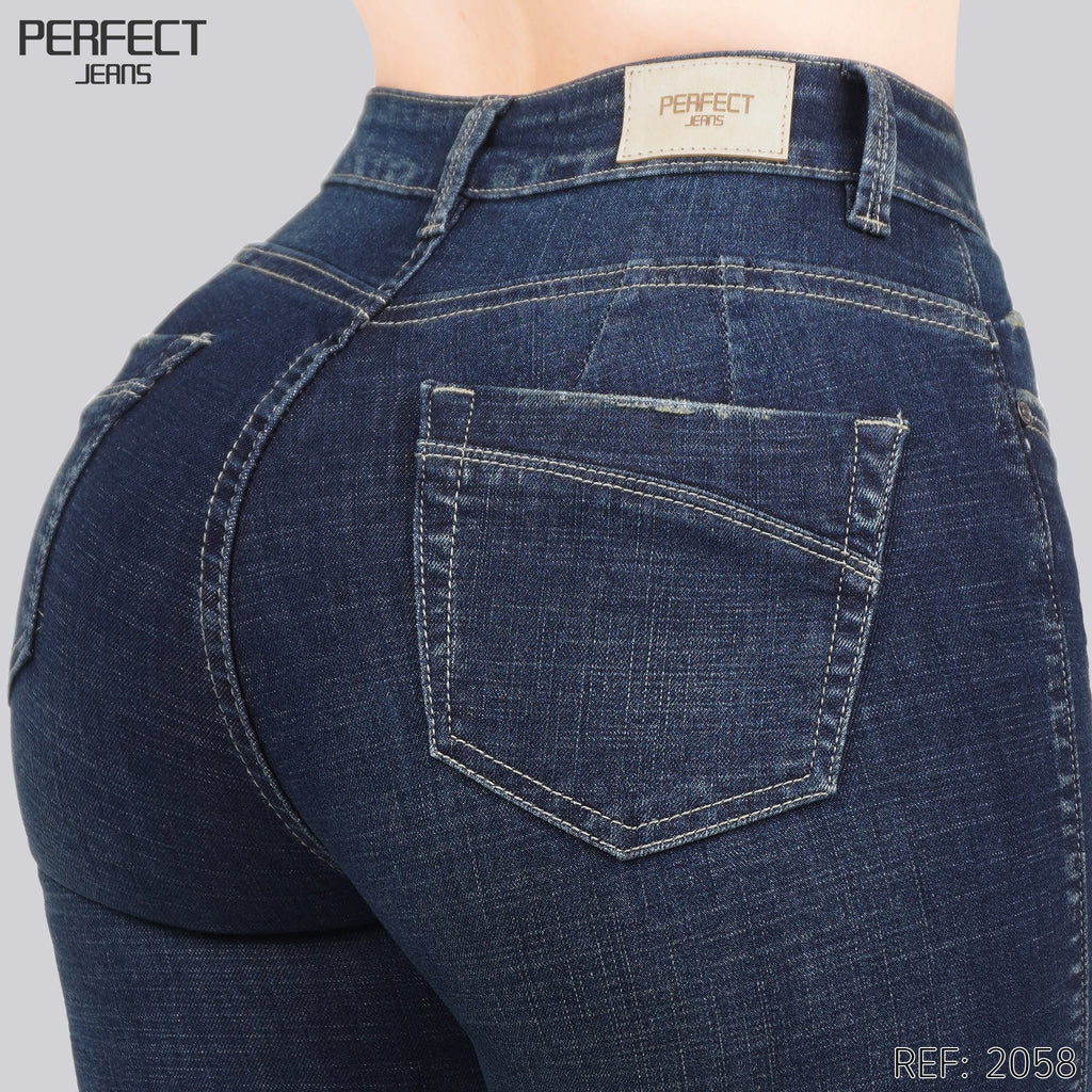 Jeans Skinny Flare Tiro Alto 2058
