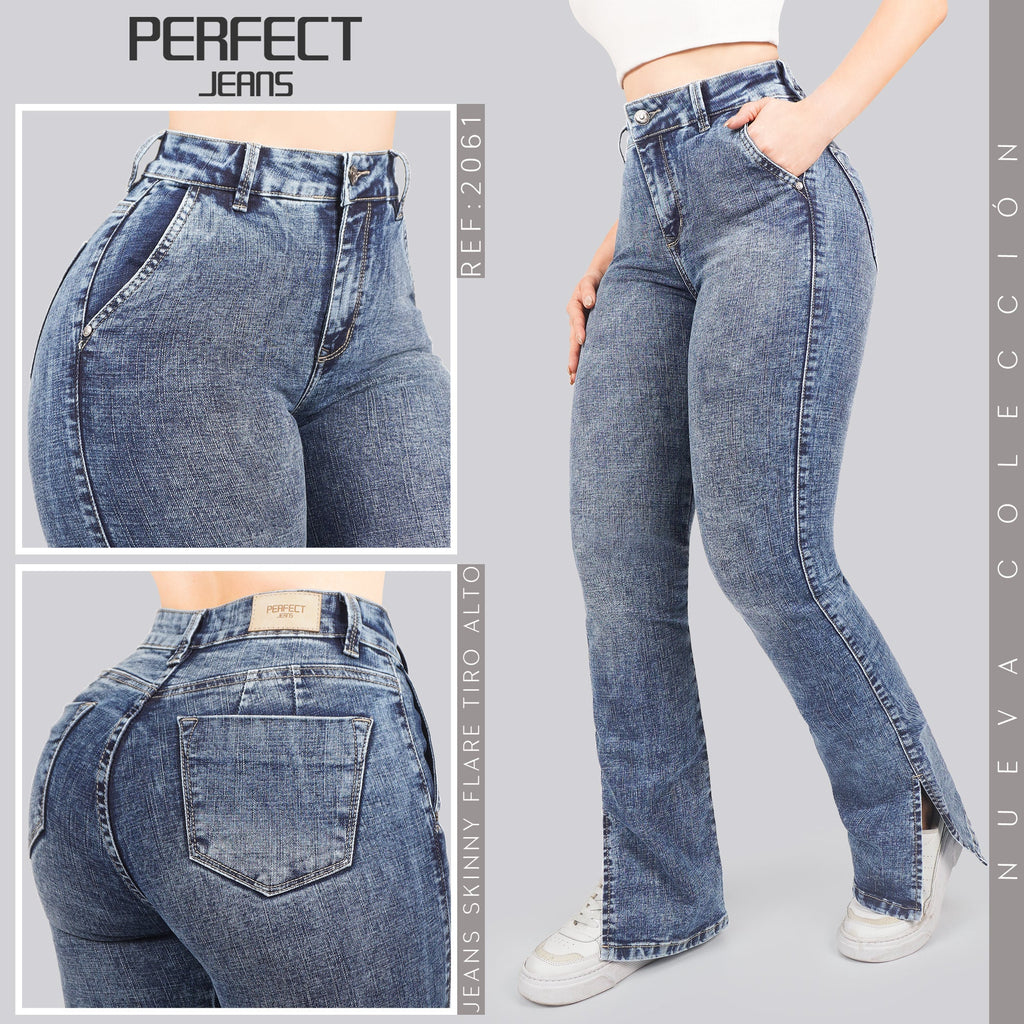 Jeans Skinny Flare Tiro Alto 2061