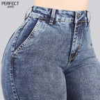 Jeans Skinny Flare Tiro Alto 2061