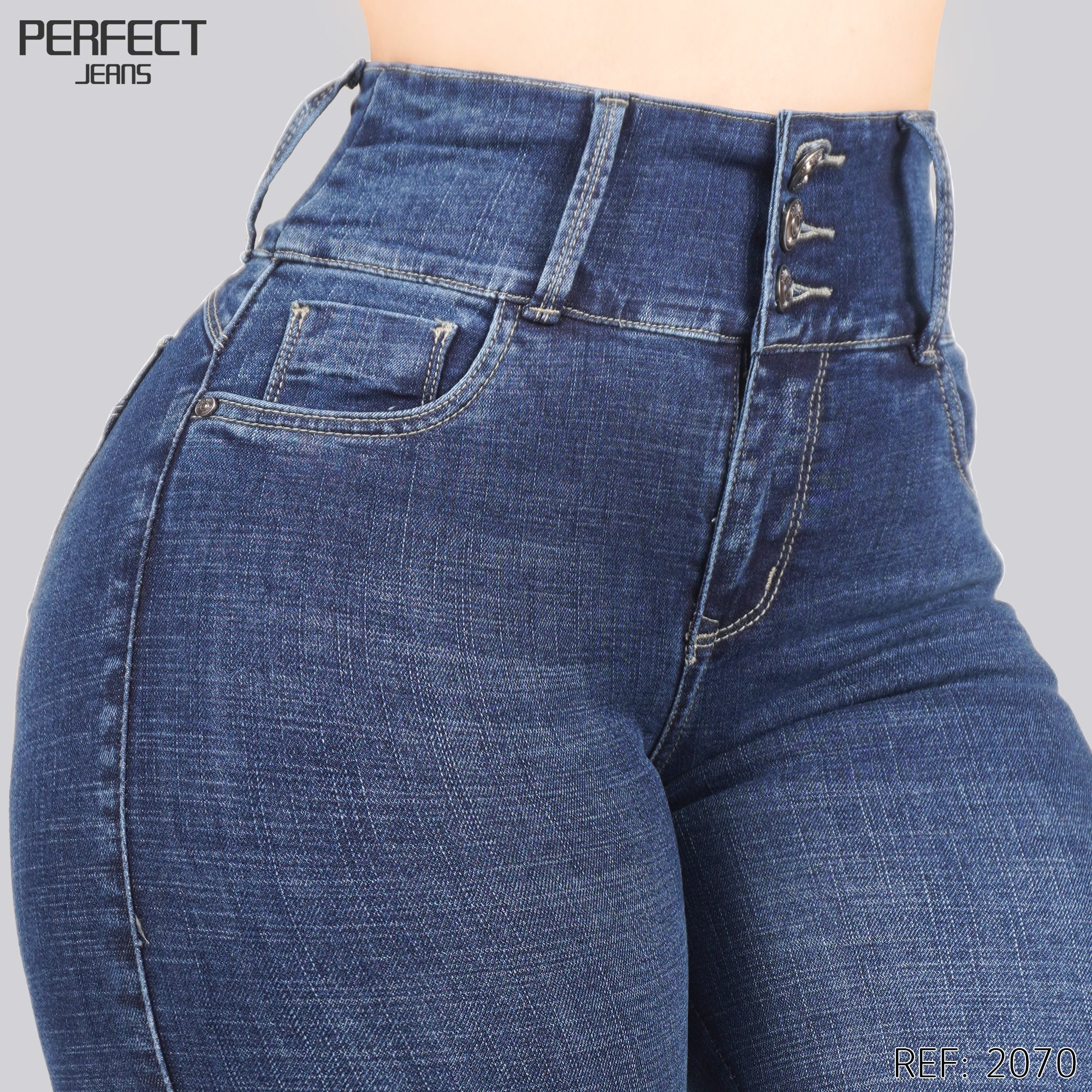 Jeans Skinny Flare Tiro Alto 2070