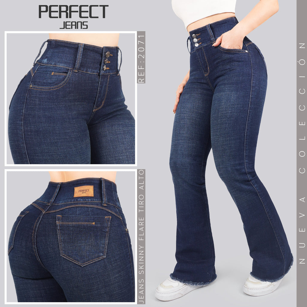 Jeans Skinny Flare Tiro Alto 2071