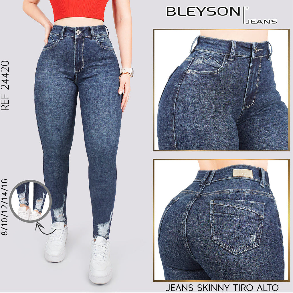 Jeans skinny tiro alto 24420