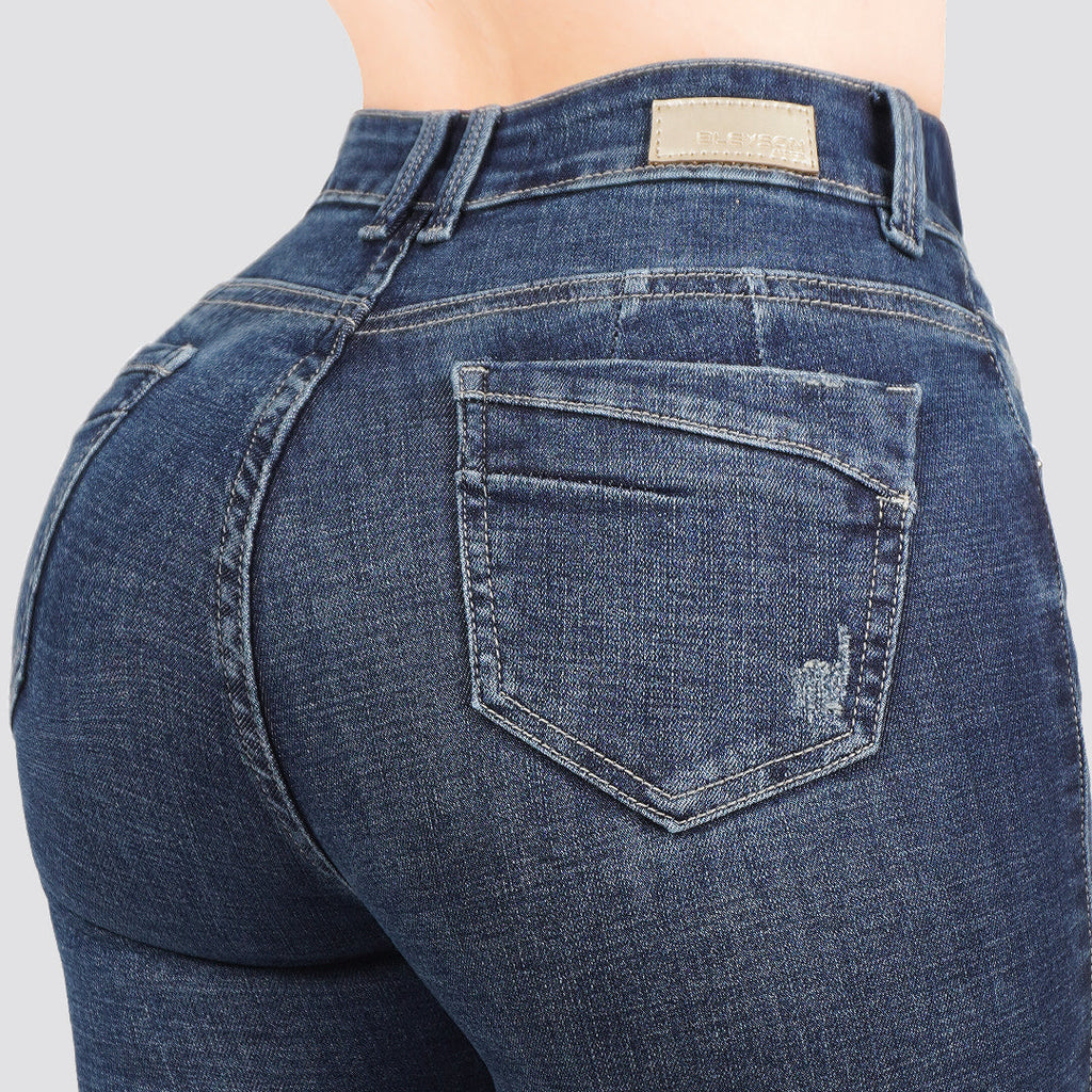 Jeans skinny tiro alto 24420