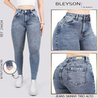 Jeans skinny tiro alto 24434