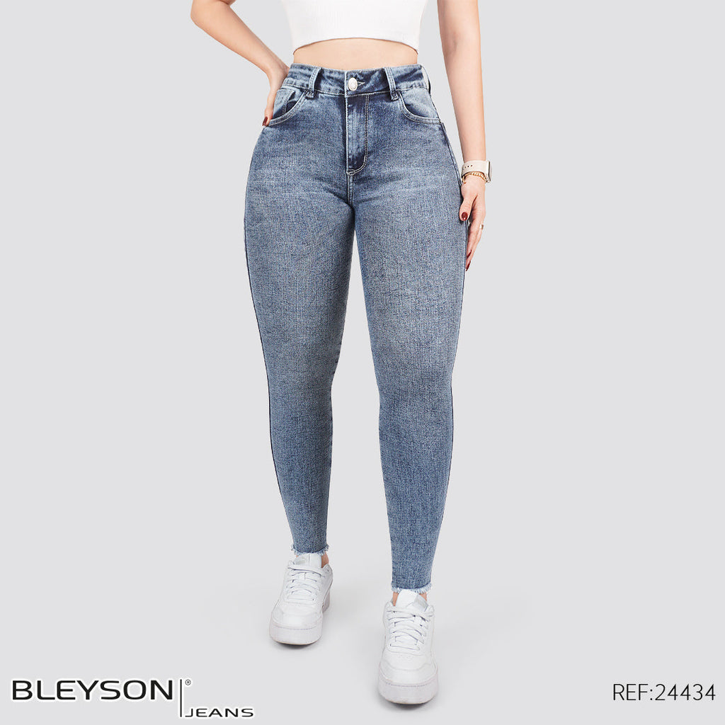 Jeans skinny tiro alto 24434