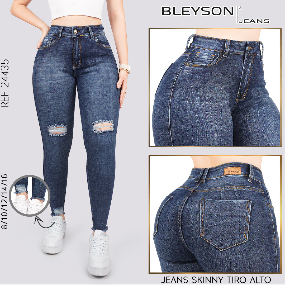 Jeans skinny tiro alto 24435