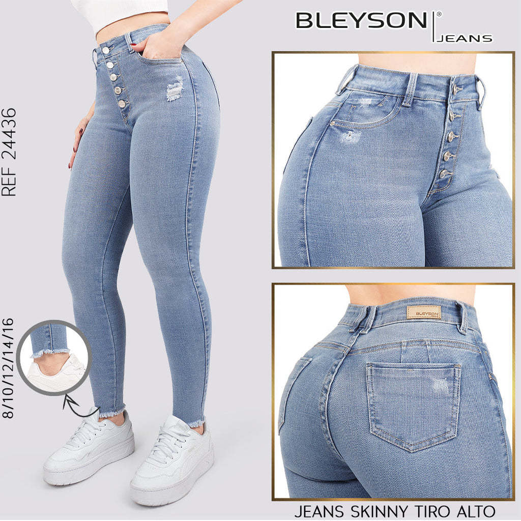 Jeans skinny tiro alto 24436