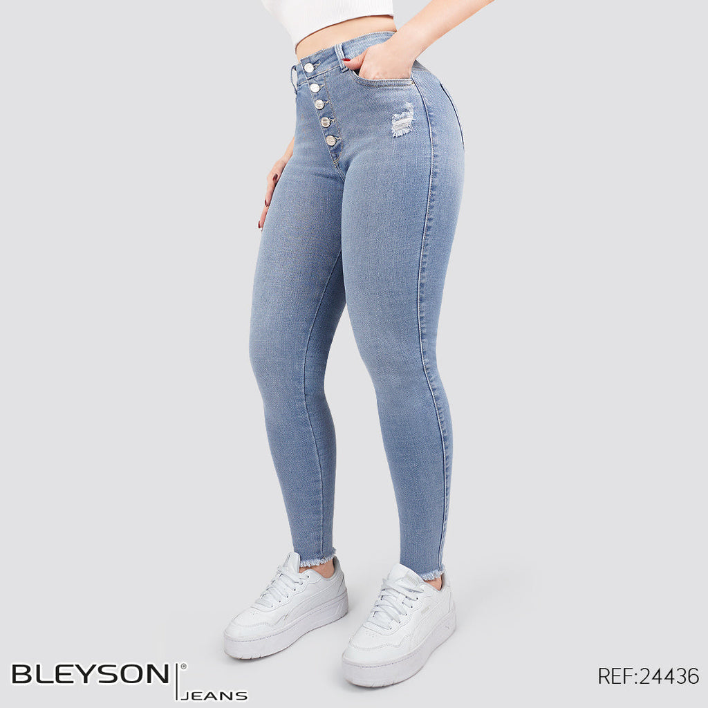Jeans skinny tiro alto 24436
