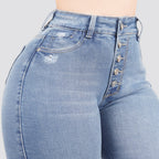 Jeans skinny tiro alto 24436