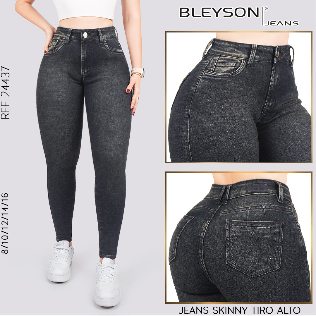 Jeans skinny tiro alto 24437