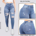 Jeans skinny tiro alto 24439