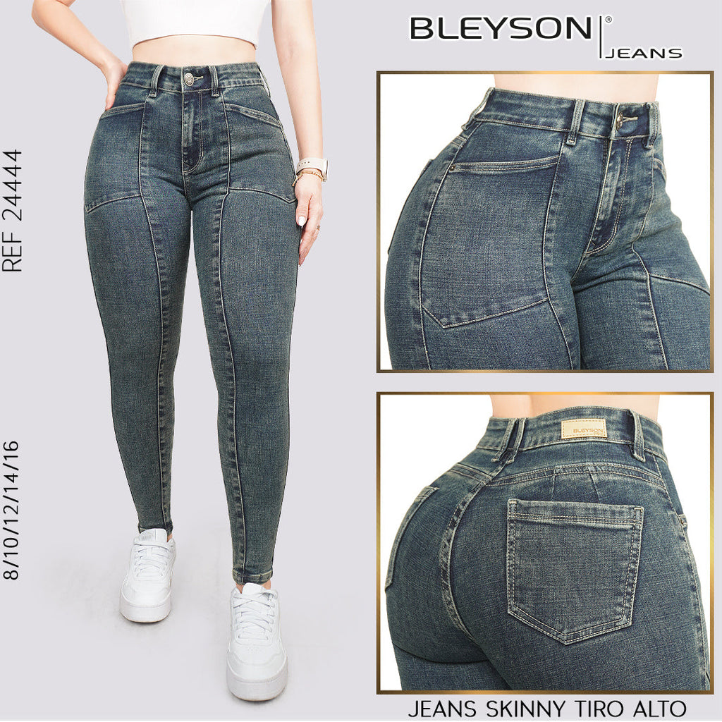 Jeans skinny tiro alto 24444