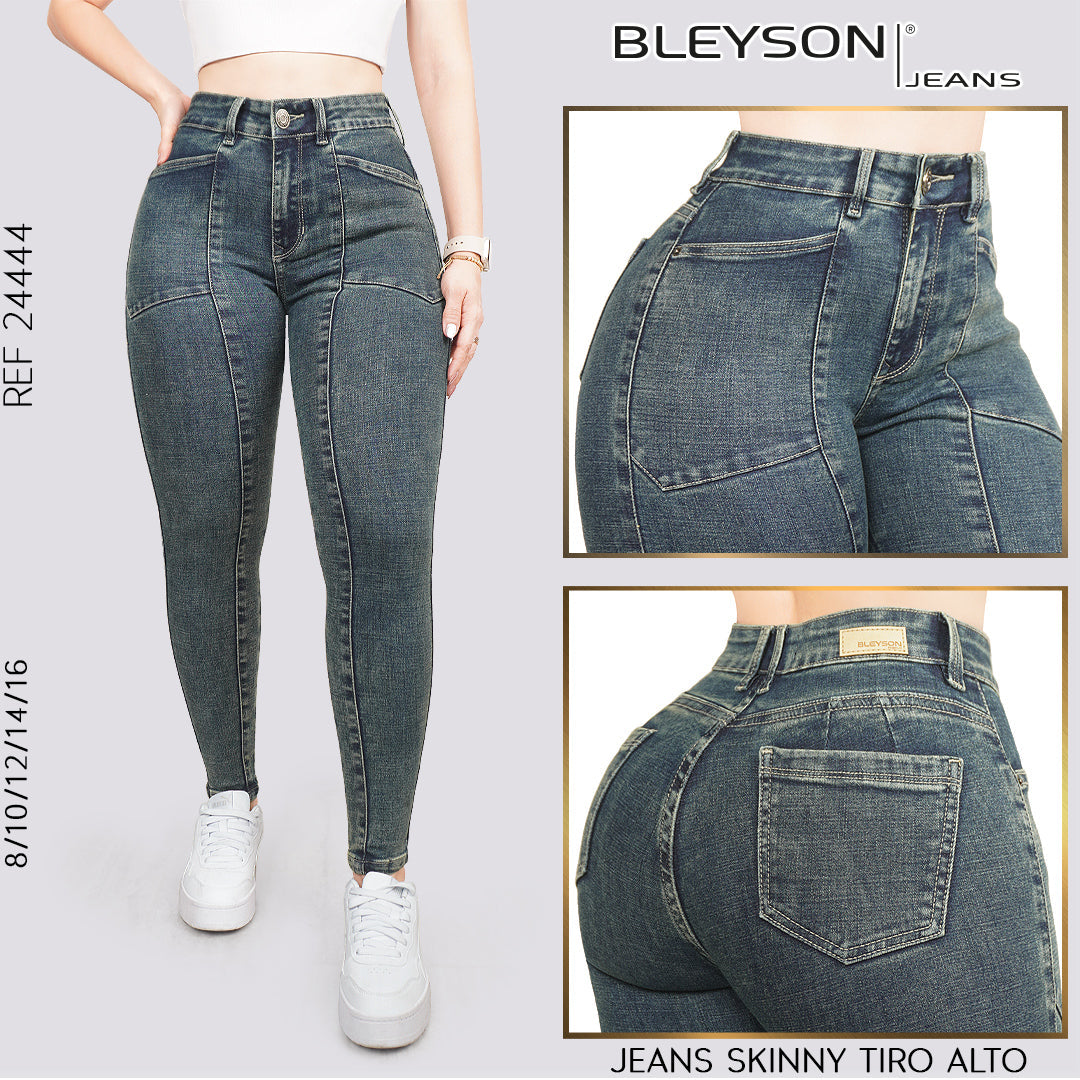 Jeans skinny tiro alto 24444