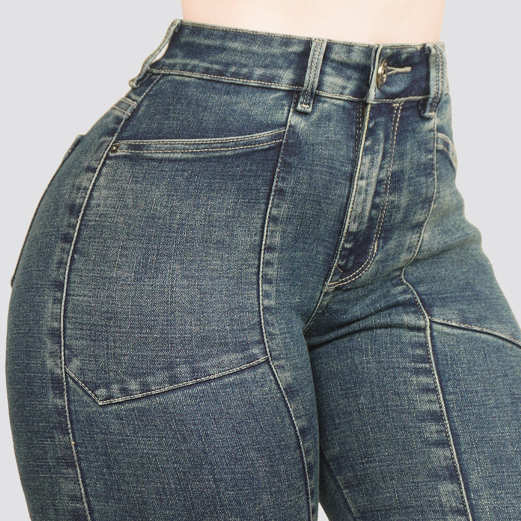 Jeans skinny tiro alto 24444
