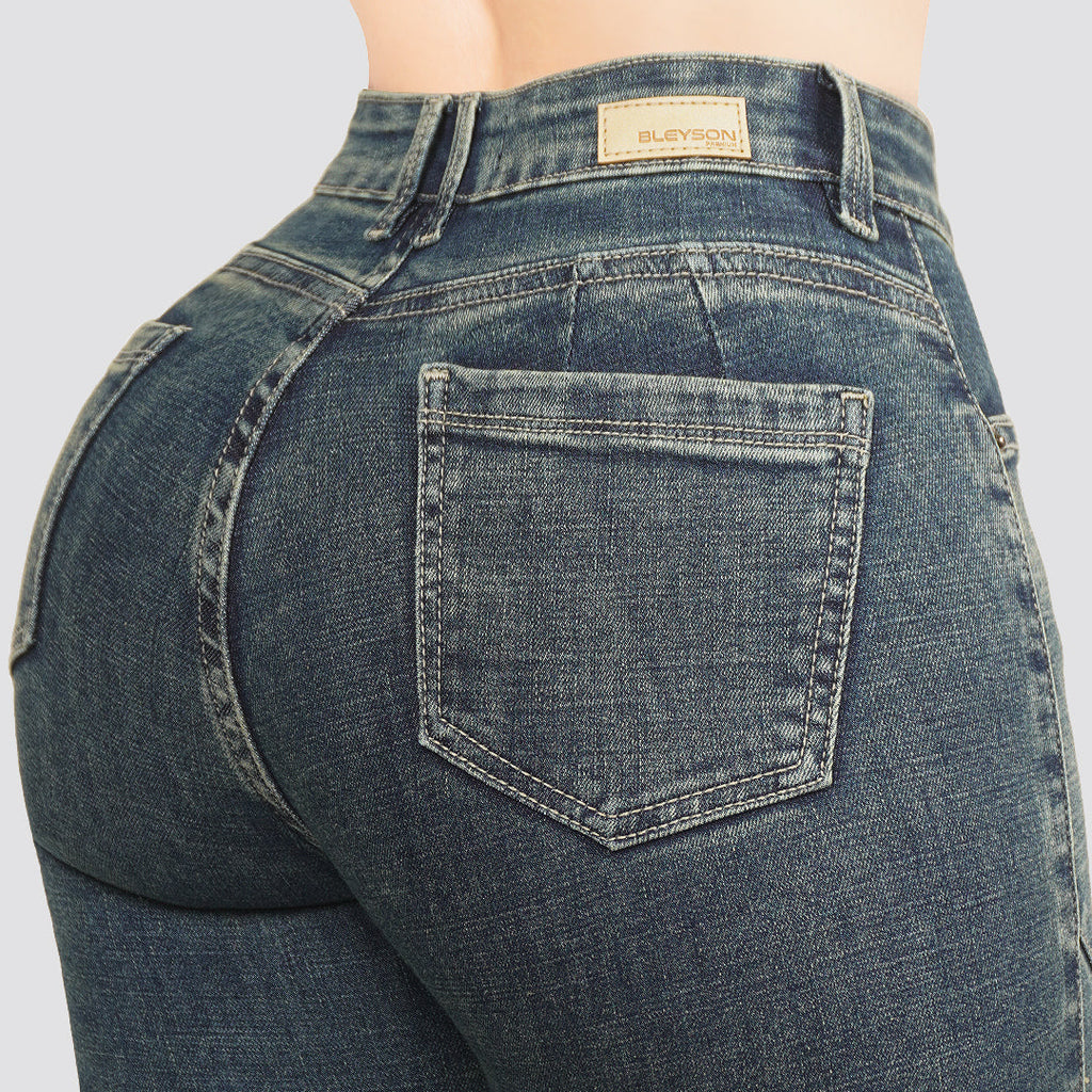Jeans skinny tiro alto 24444