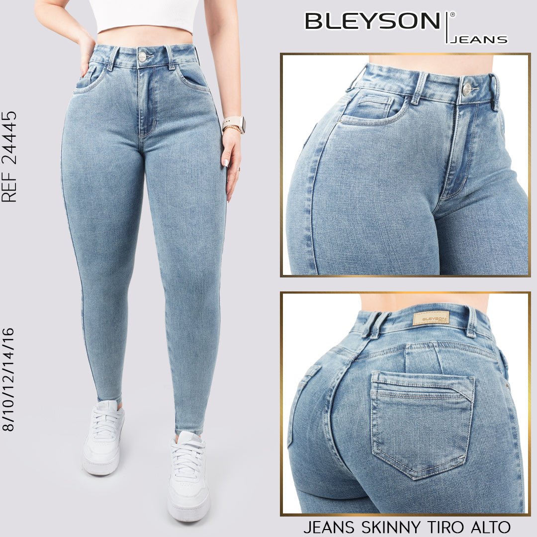 Jeans skinny tiro alto 24445