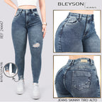 Jeans skinny tiro alto 24447
