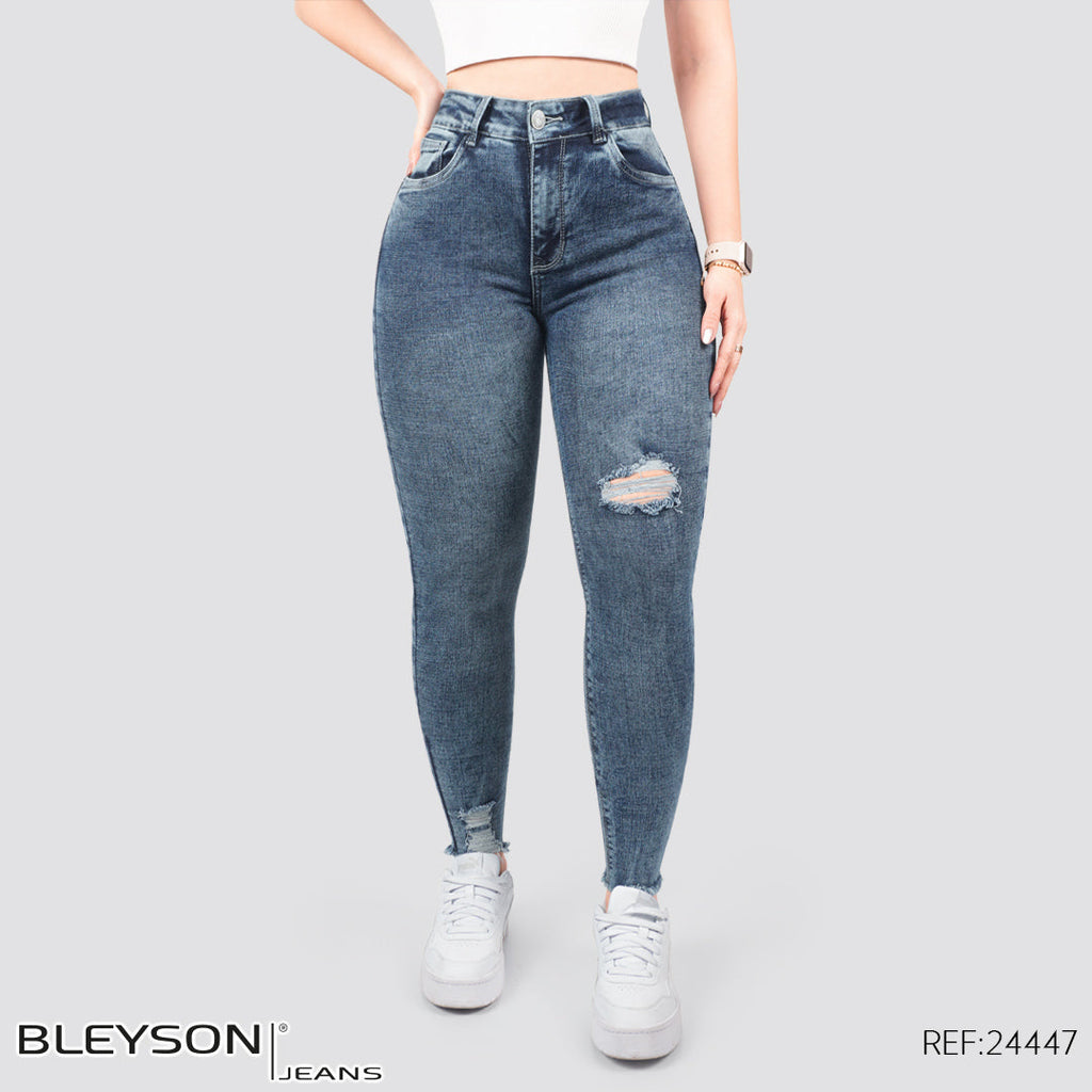 Jeans skinny tiro alto 24447