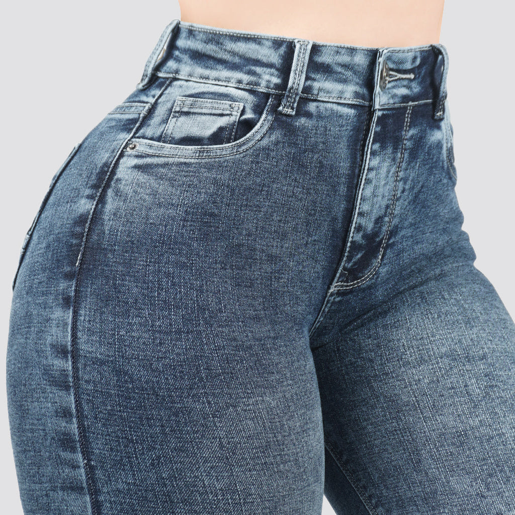 Jeans skinny tiro alto 24447