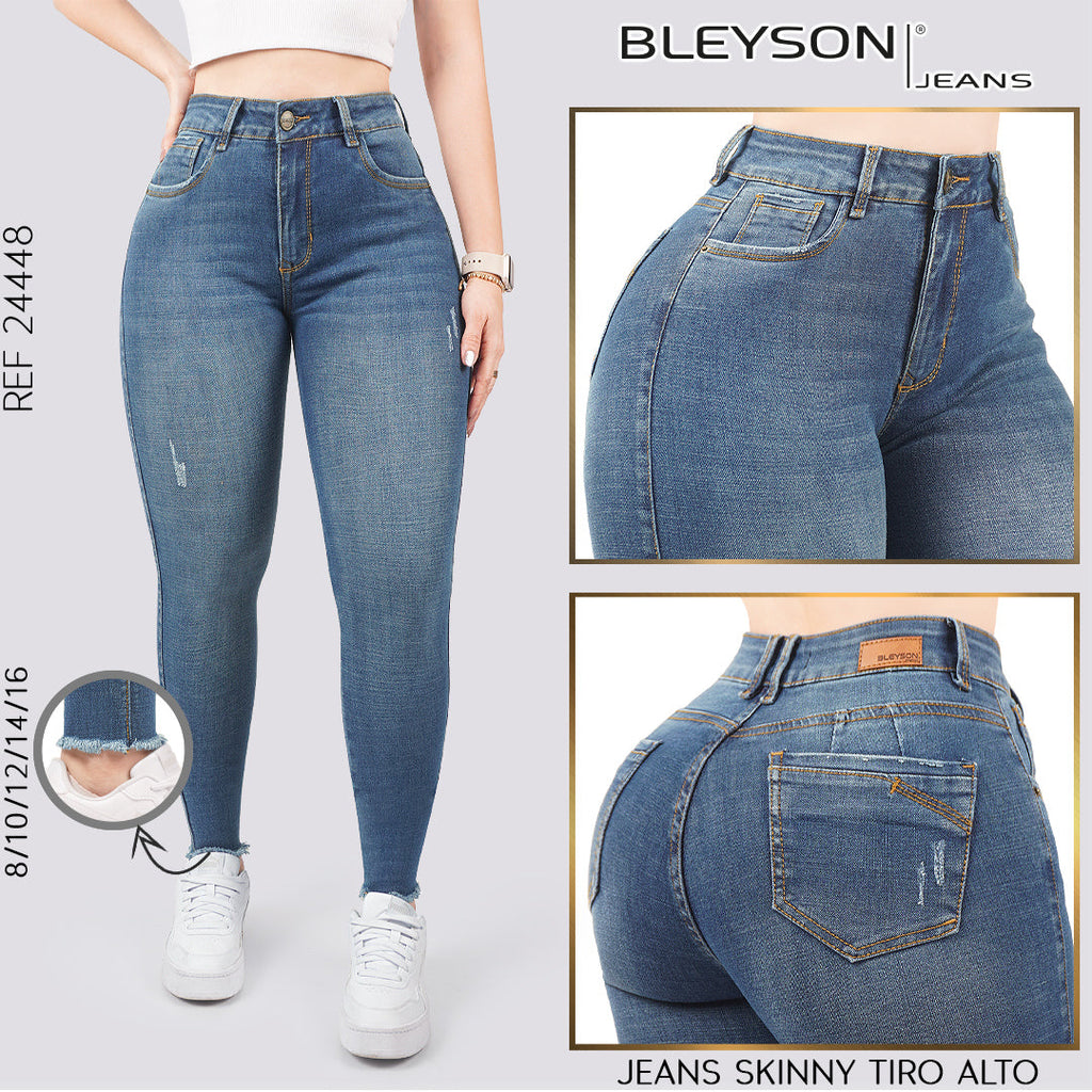 Jeans skinny tiro alto 24448