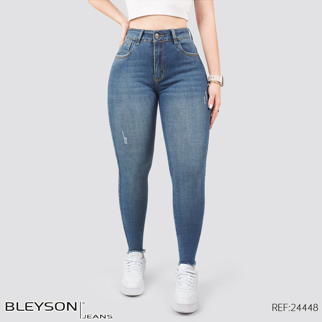 Jeans skinny tiro alto 24448