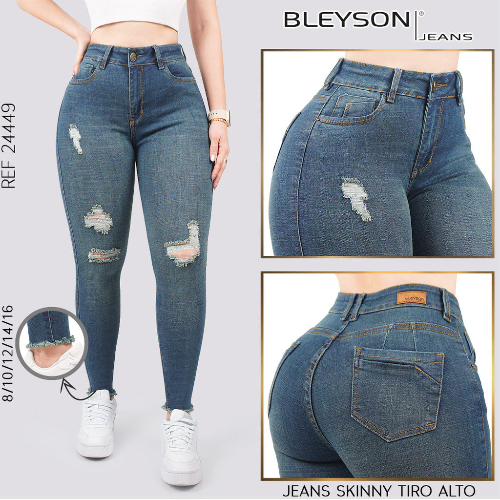 Jeans skinny tiro alto 24449