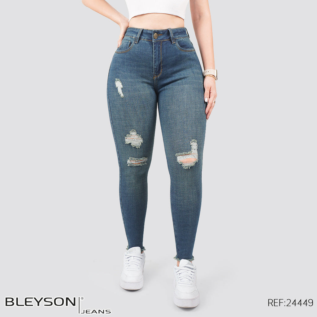 Jeans skinny tiro alto 24449