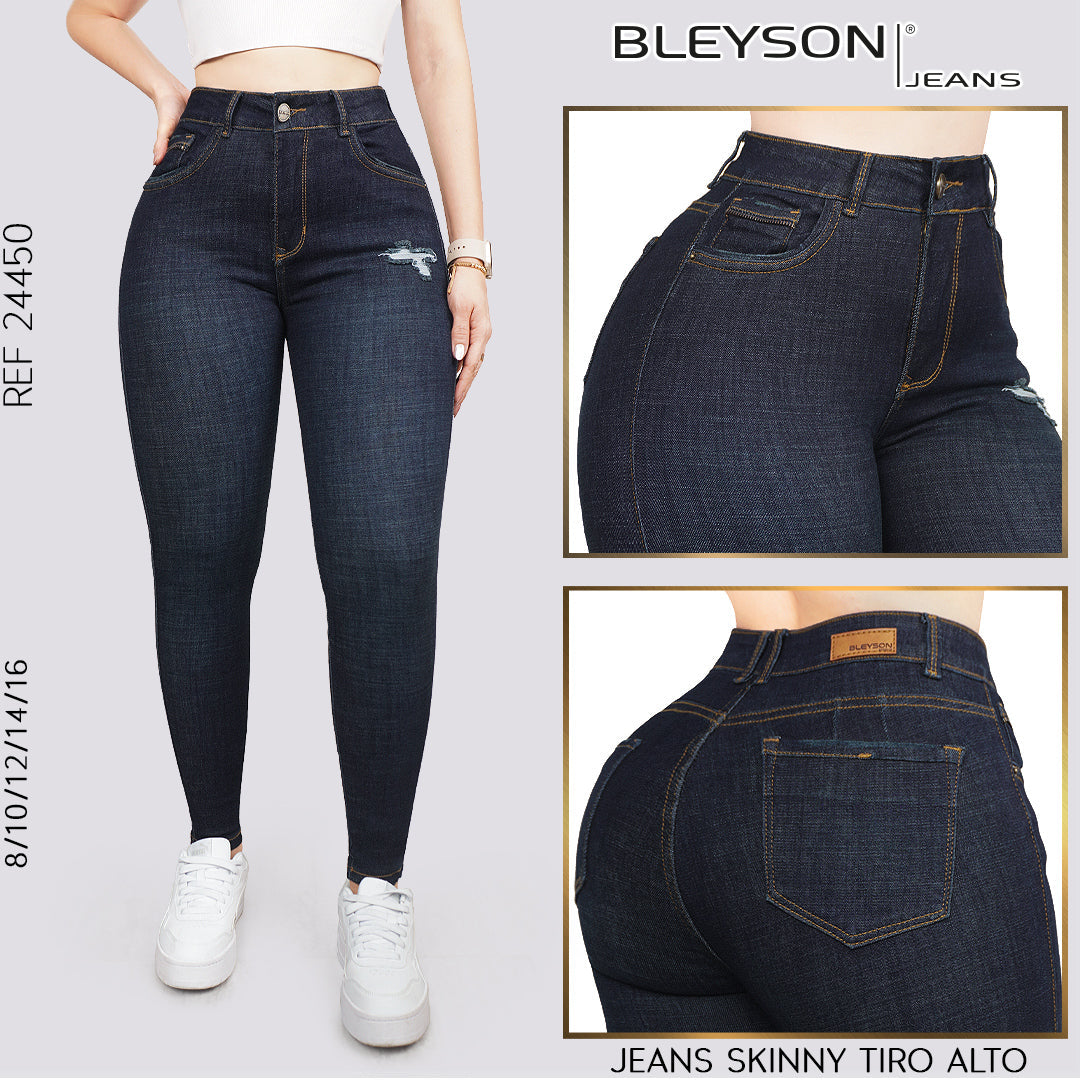 Jeans skinny tiro alto 24450