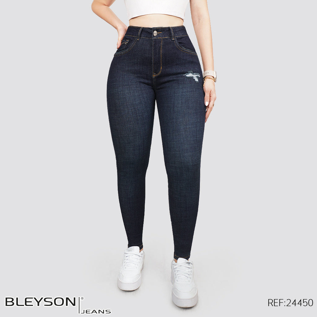Jeans skinny tiro alto 24450