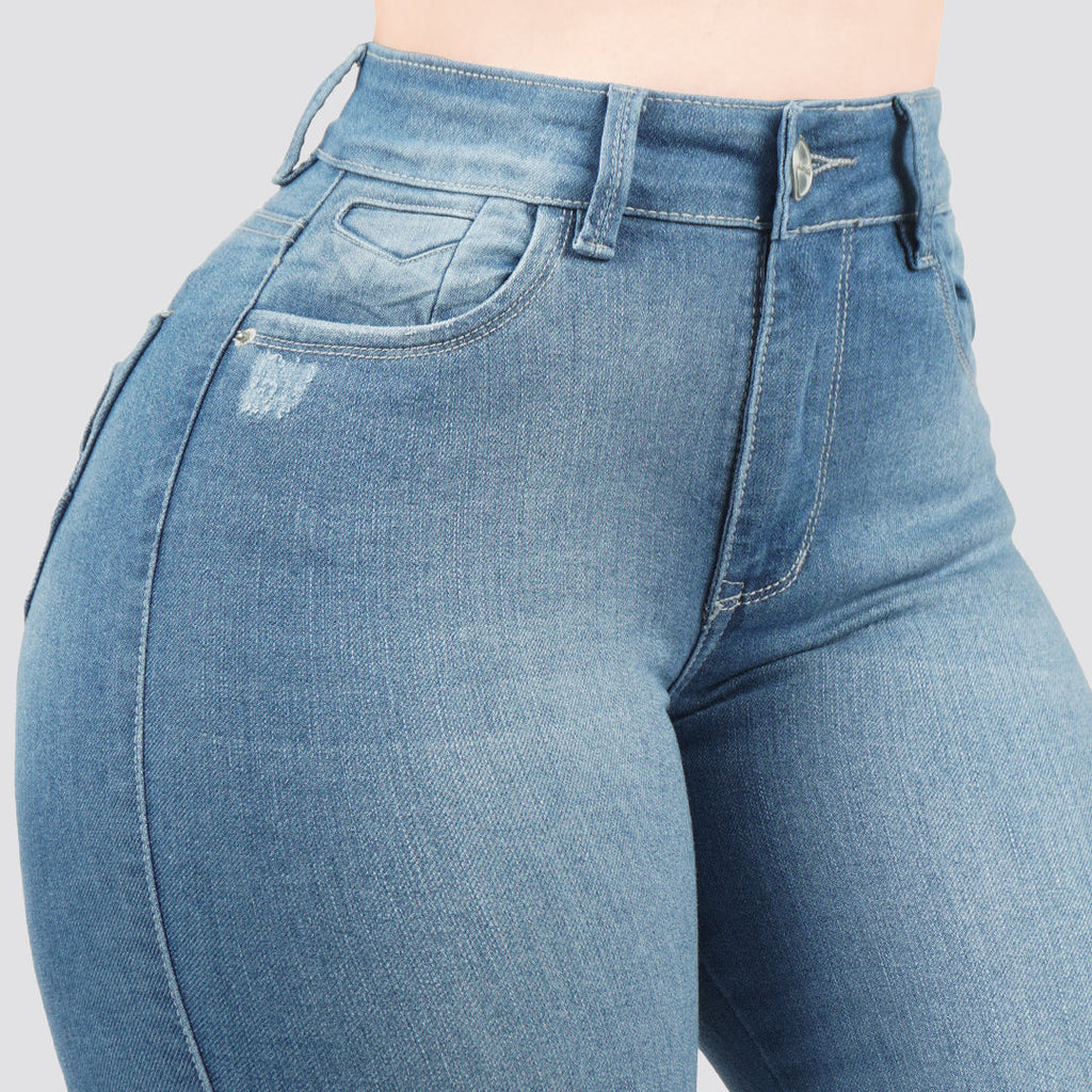 Jeans skinny tiro alto 24453