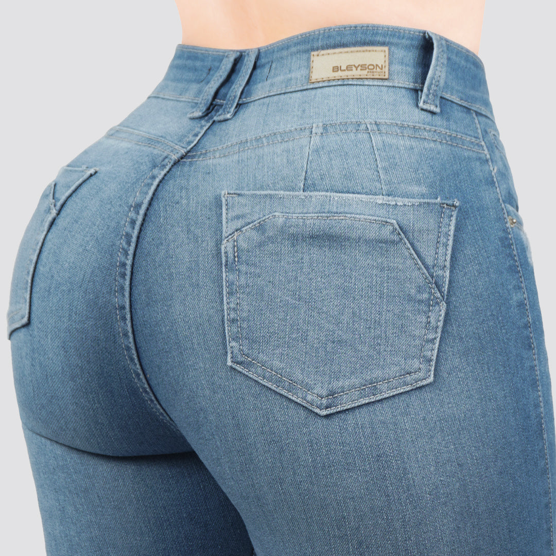 Jeans skinny tiro alto 24453