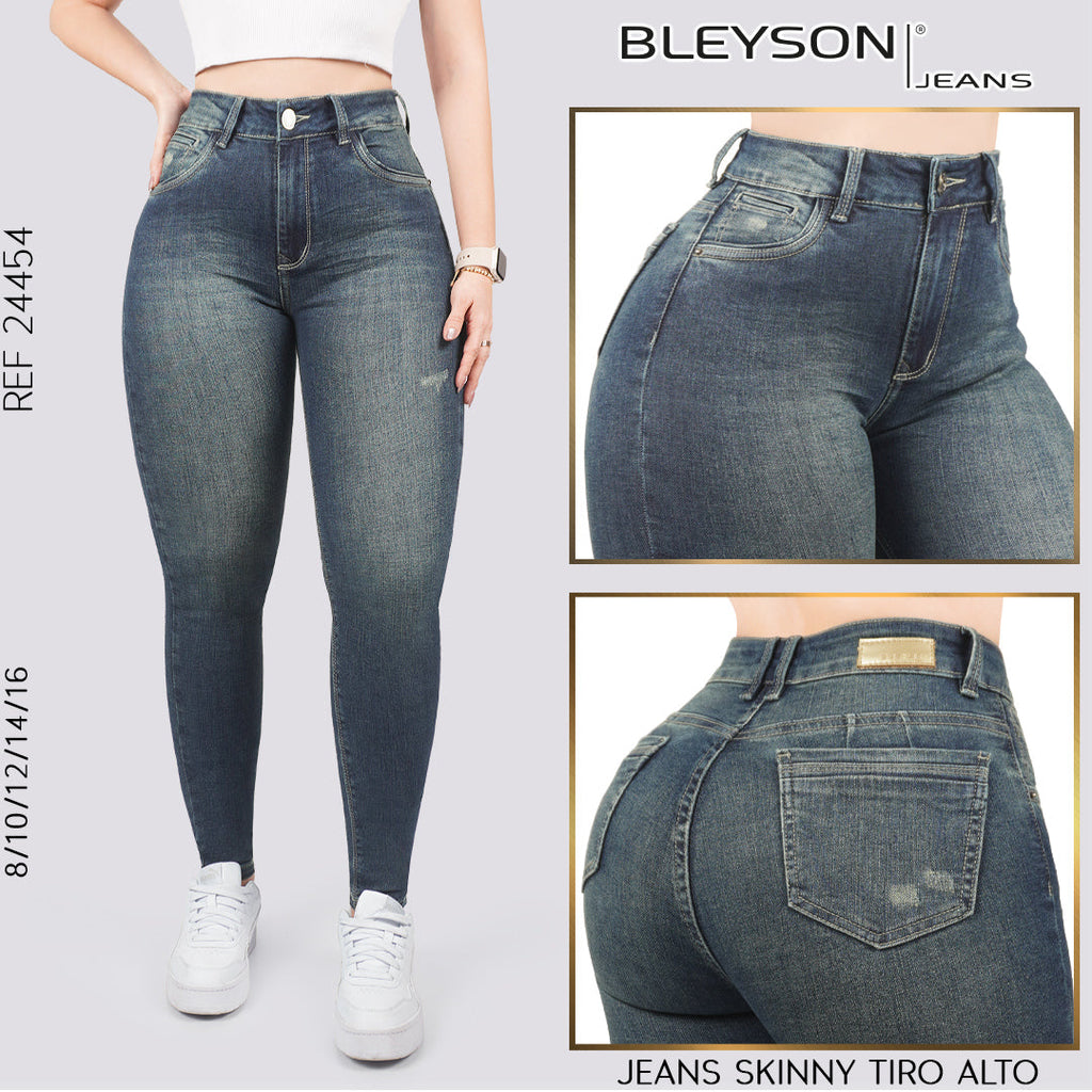 Jeans skinny tiro alto 24454