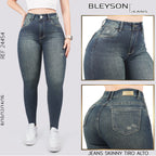 Jeans skinny tiro alto 24454