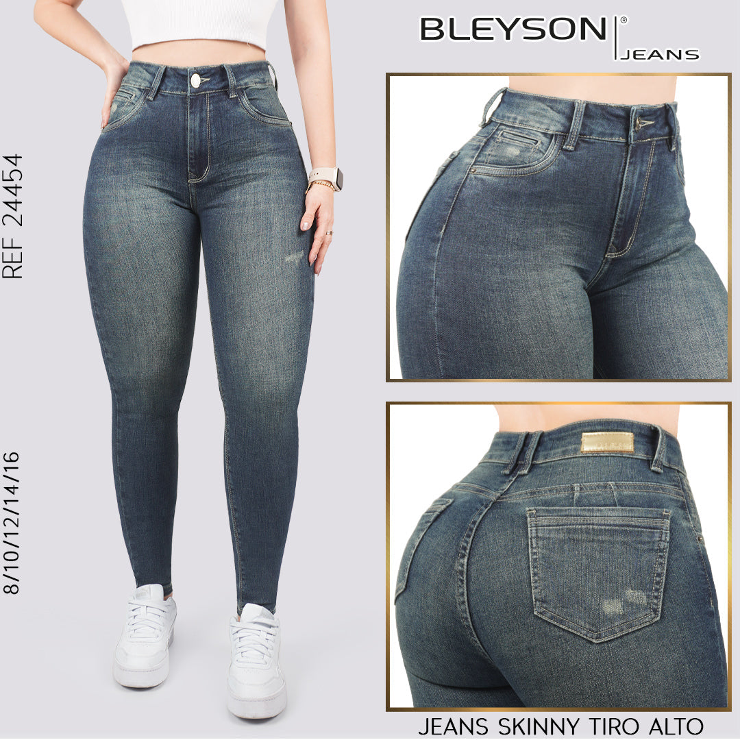 Jeans skinny tiro alto 24454