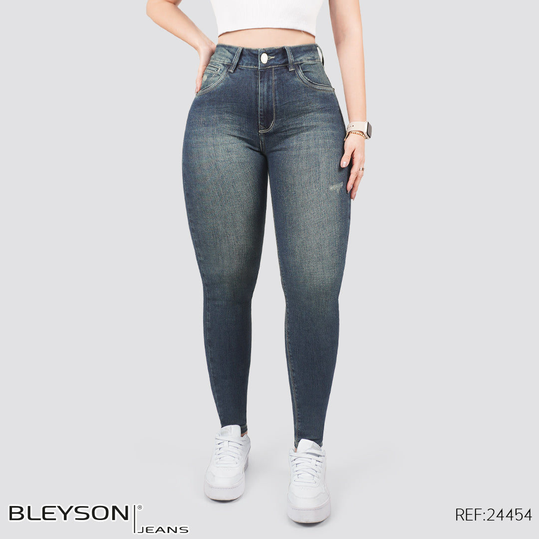Jeans skinny tiro alto 24454
