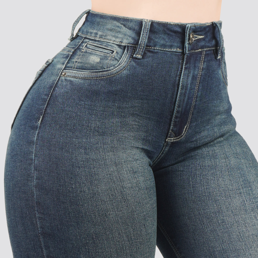 Jeans skinny tiro alto 24454