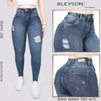 Jeans skinny tiro alto 24458
